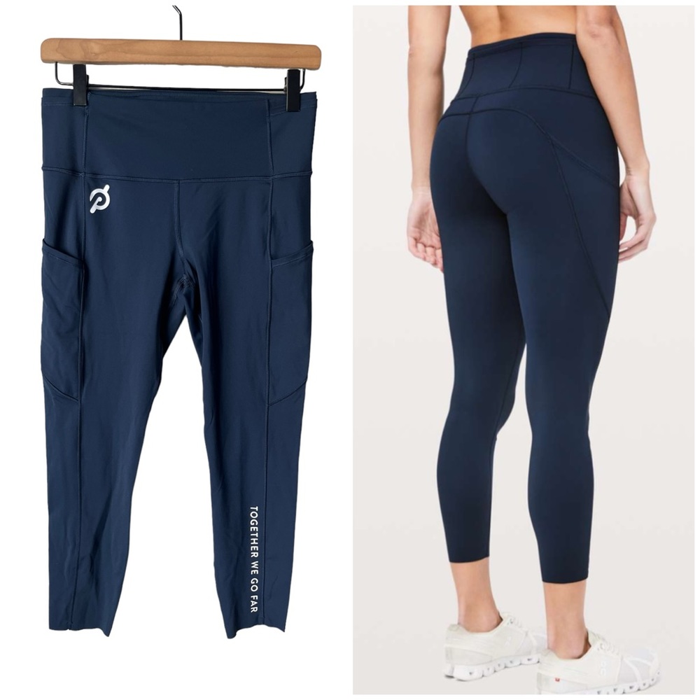Lululemon fast and free tights peloton logo navy blue 8 - Picture 1 of 15
